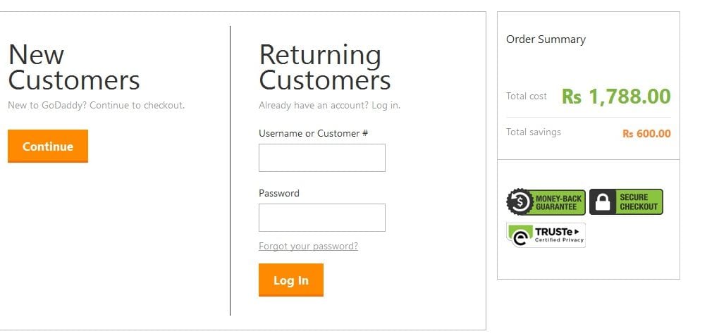 new customer Godaddy
